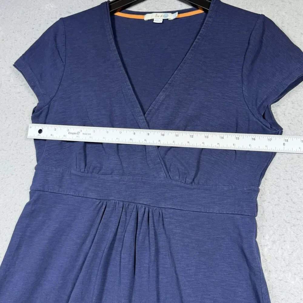 Boden Dress Women’s 10 Blue Short Sleeve V Neck Jersey Wrap Knee Length Casual - Picture 5 of 9